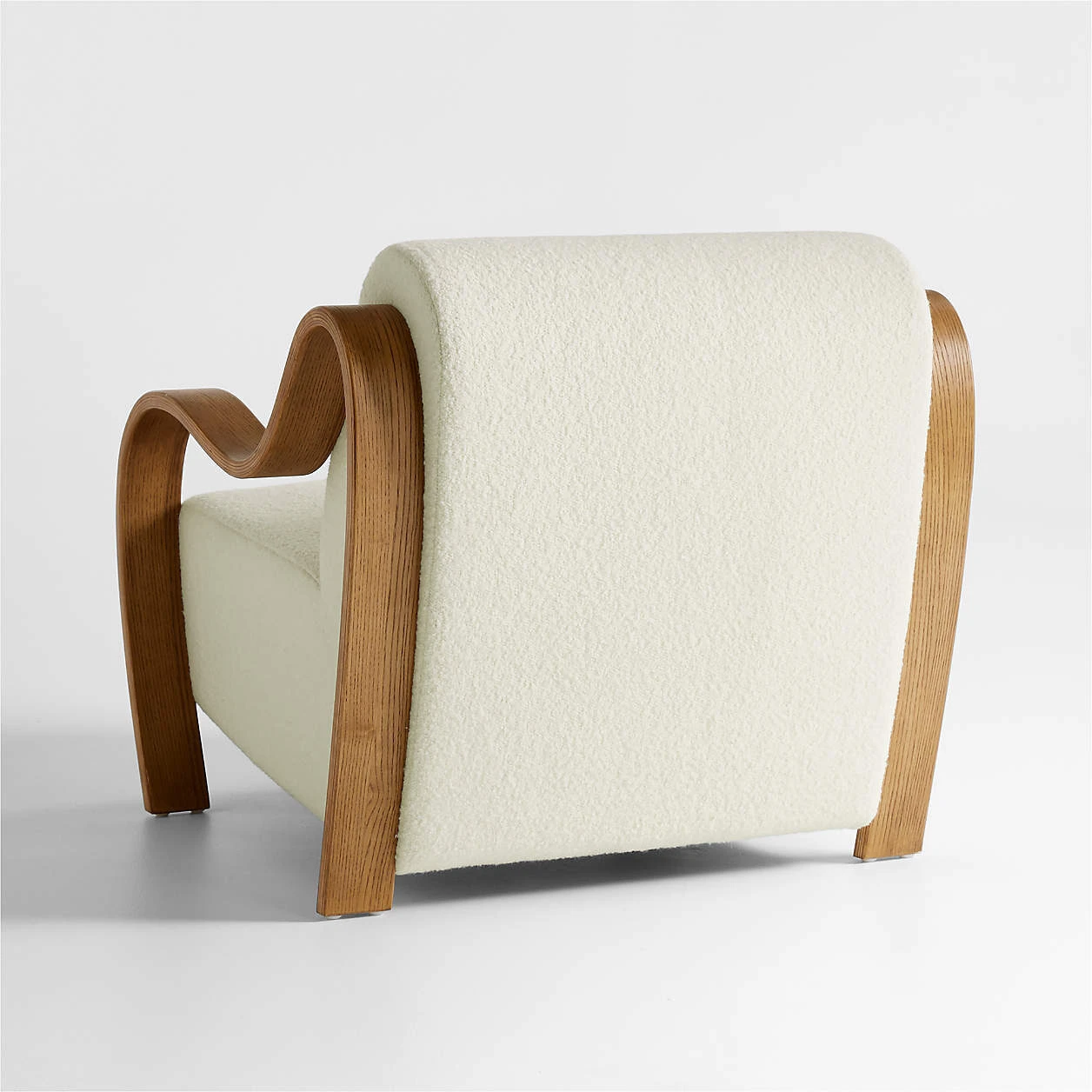 Sassanid OEM Vintage Contemporary Design Living Room Comforting Seating White Boucle Bisou Accent Chair - Image 4