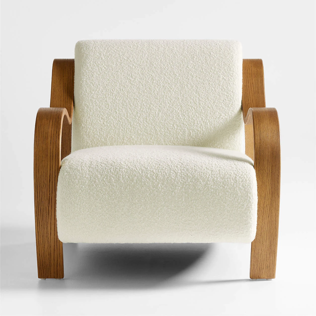 Sassanid OEM Vintage Contemporary Design Living Room Comforting Seating White Boucle Bisou Accent Chair - Image 7