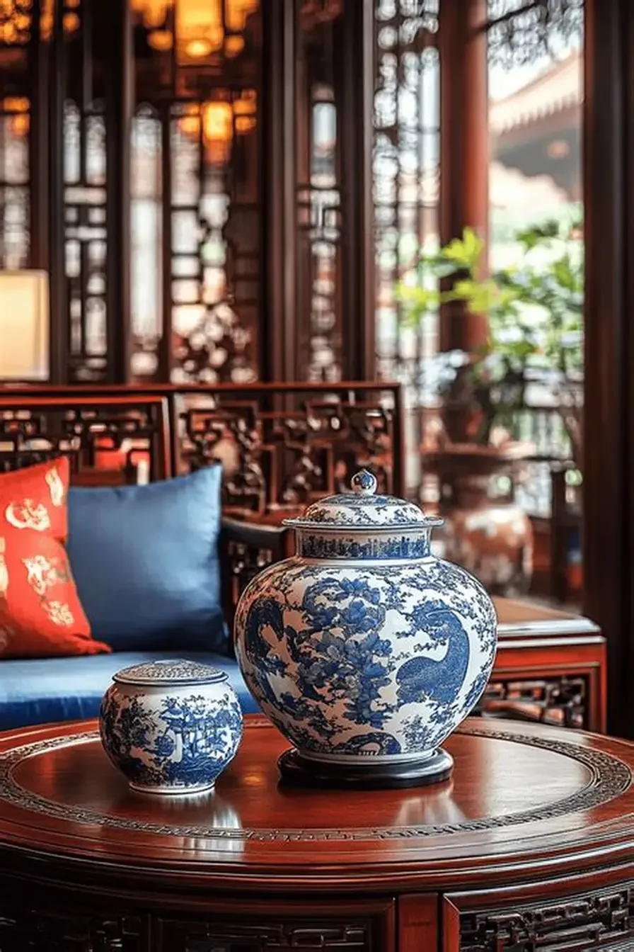 Chinese-inspired dining room interior. - Image 6