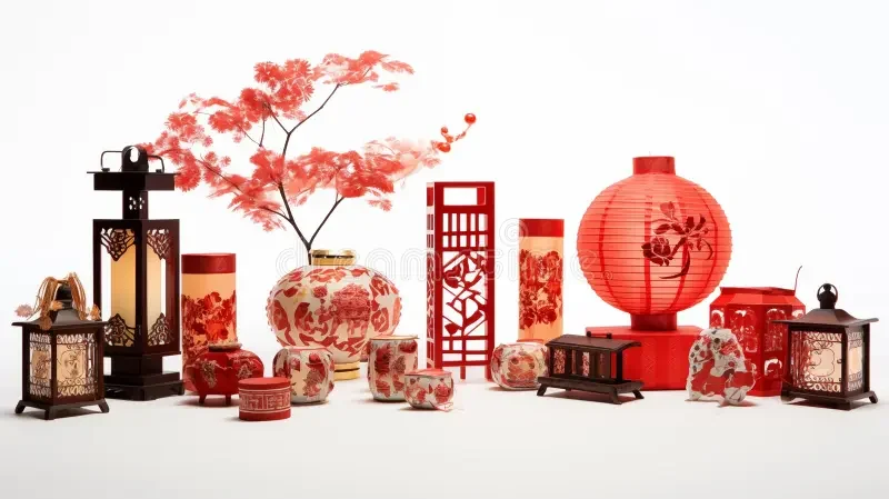 Chinese-inspired dining room interior. - Image 12