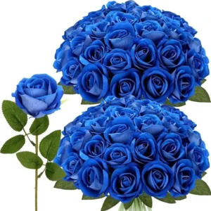 bouquet of blue roses