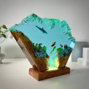 handcrafted resin art LED décor lamp