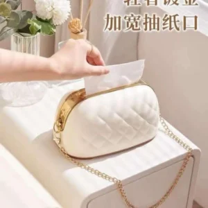 Stylish tissue box holder designed like a luxury handbag