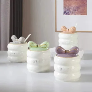 Cute ceramic storage jar