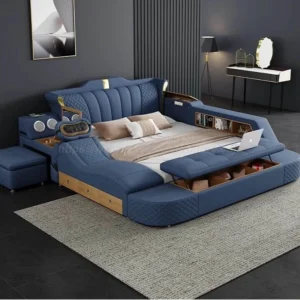 double modern leather bed Large