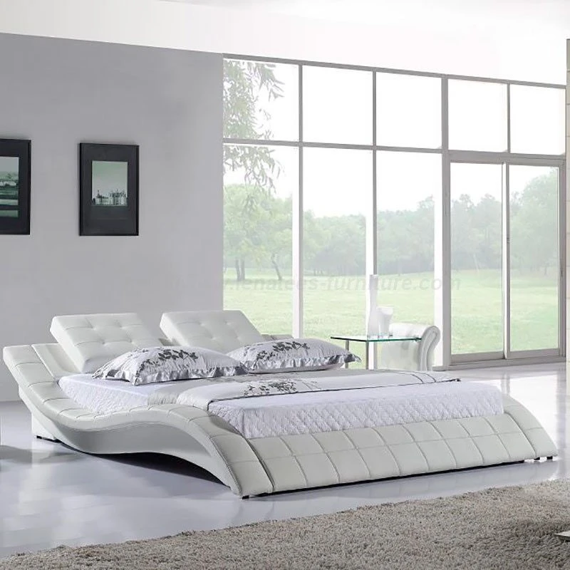 Double modern leather bed Large - Image 4