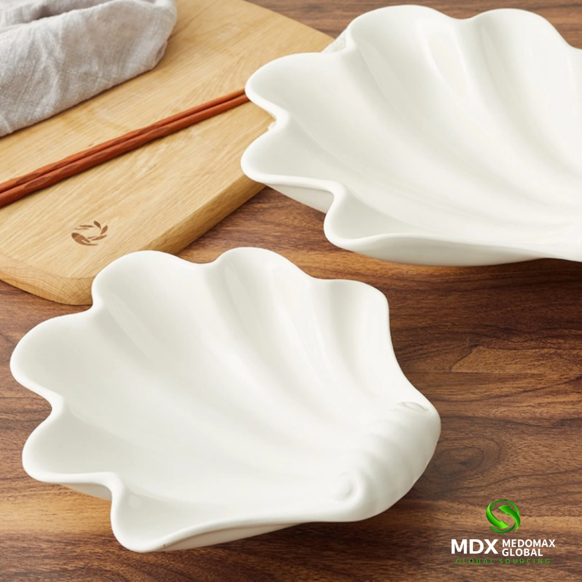 Shell Shape Ceramic Plate | Creative Irregular Porcelain Serving Dish | Modern Tableware Plate - Image 3