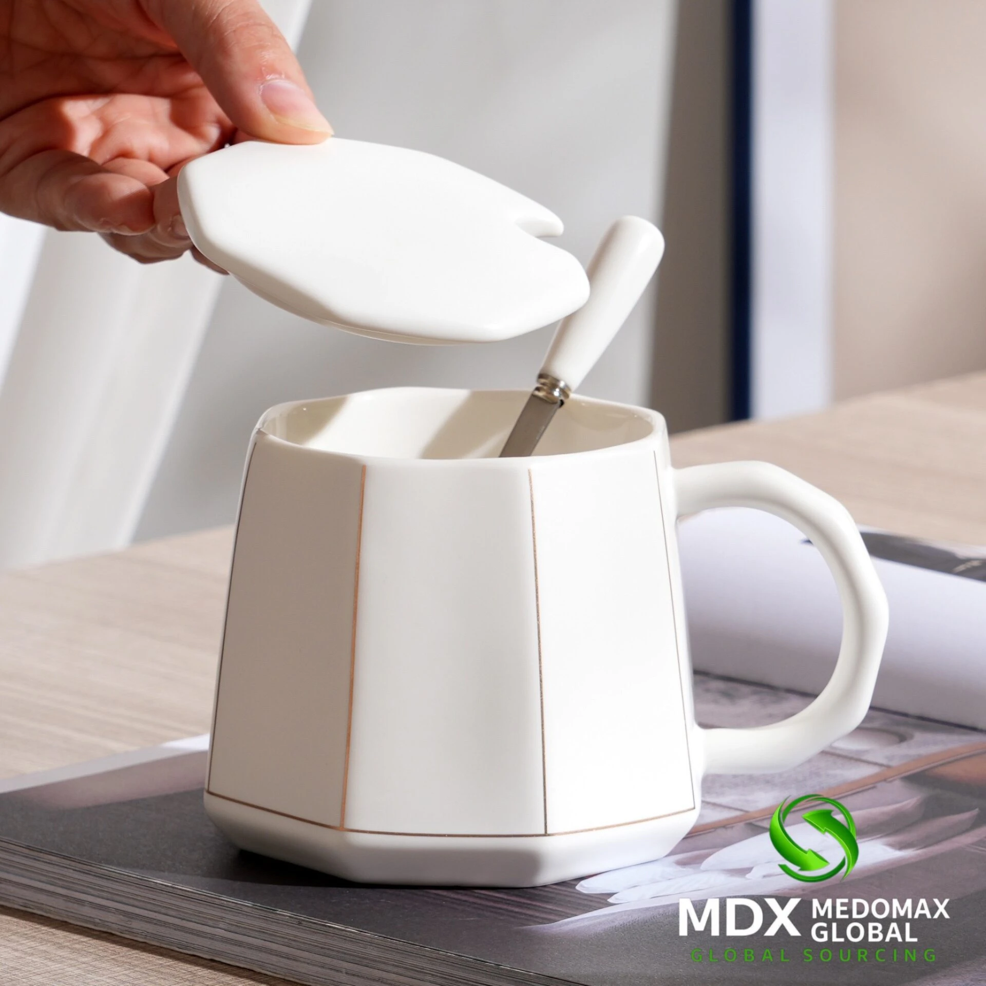 Creative Irregular Ceramic Mug | Handmade Coffee Cup | Modern Drinkware Mug - Image 2