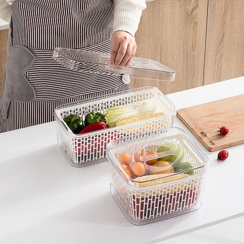 Airtight Plastic Food Storage Container with Draining Basket | Refrigerator Fresh-Keeping Storage Box - Image 6