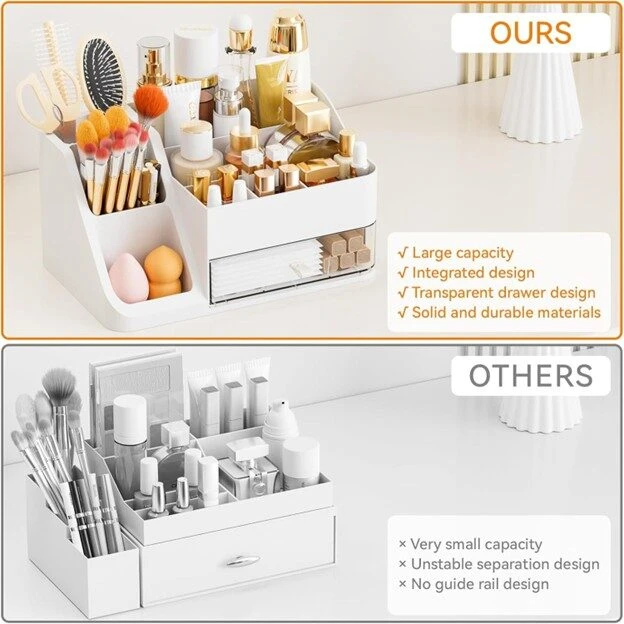 Cosmetics storage box, dormitory desktop, high-end drawer, makeup box, dressing table, skin care product shelf, organize - Image 6