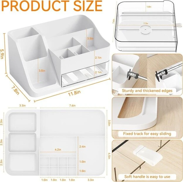 Cosmetics storage box, dormitory desktop, high-end drawer, makeup box, dressing table, skin care product shelf, organize - Image 7