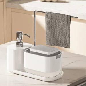 kitchen detergent washstand shelf desktop hand sanitizer pressing soap dispenser storage rack.