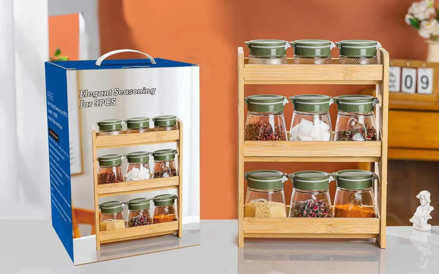 A premium product showcase for the Elegant Seasoning Jar 6PCS Set. Designed for modern hospitality home goods. - Image 2
