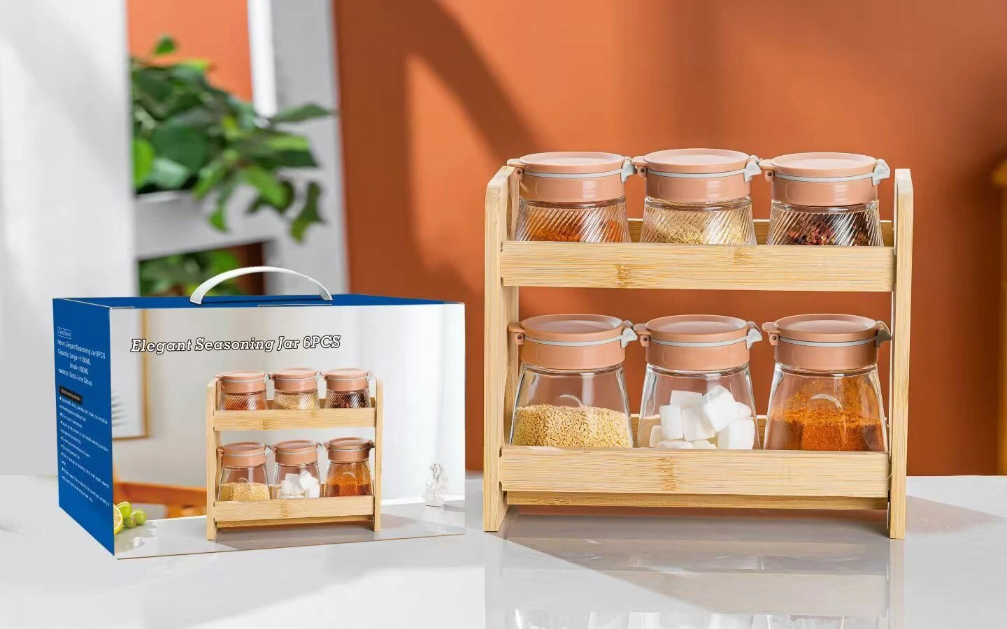 A premium product showcase for the Elegant Seasoning Jar 6PCS Set. Designed for modern hospitality home goods. - Image 3