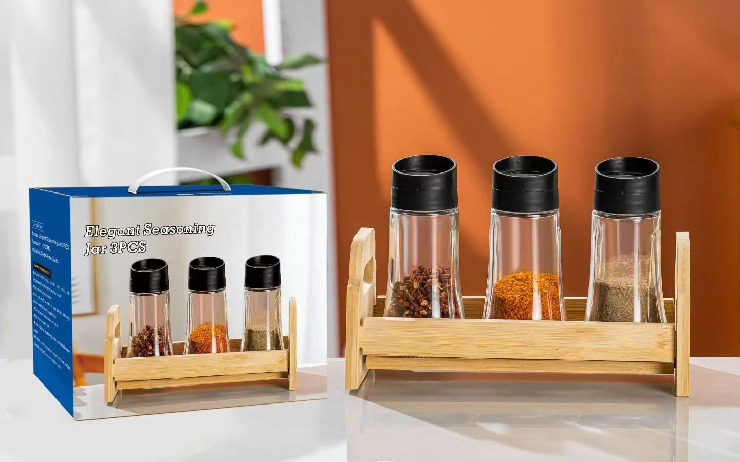 A premium product showcase for the Elegant Seasoning Jar 6PCS Set. Designed for modern hospitality home goods. - Image 6
