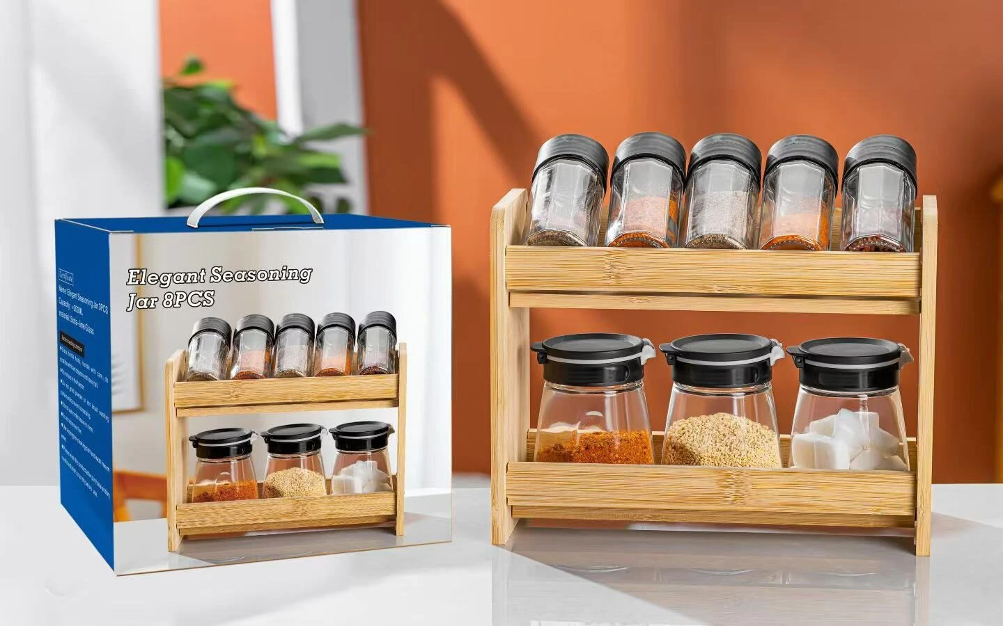A premium product showcase for the Elegant Seasoning Jar 6PCS Set. Designed for modern hospitality home goods. - Image 7